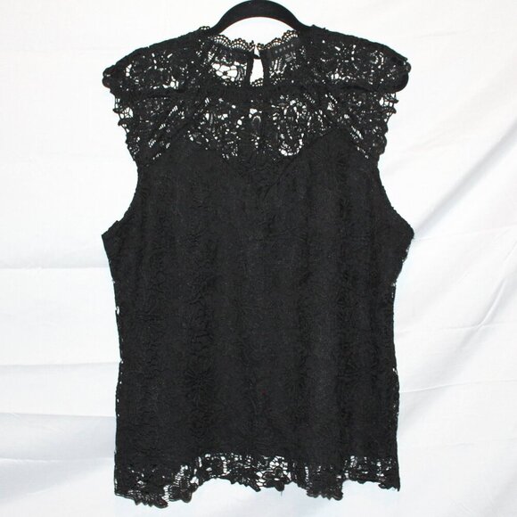 Adiva, Lace Cap Sleeve Blouse,	XL, Polyester, New w/o Tags - Picture 1 of 4